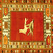 Square Persian Yellow Traditional Rug, tr1299yw