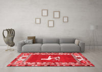 Machine Washable Persian Red Traditional Rug, wshtr1299red