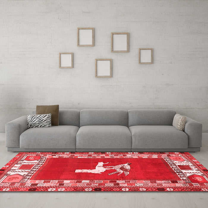 Traditional Red Washable Rugs