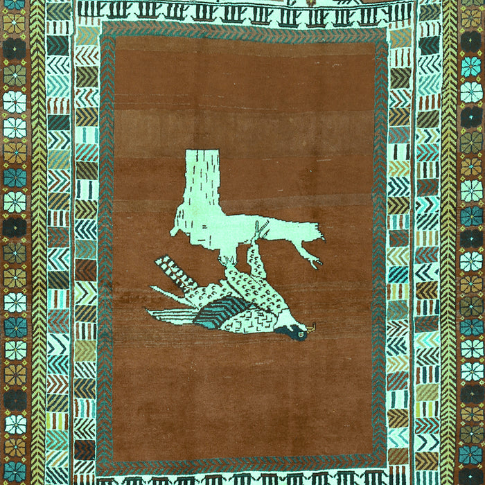 Machine Washable Persian Turquoise Traditional Area Rugs, wshtr1299turq