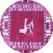 Round Persian Purple Traditional Rug, tr1299pur