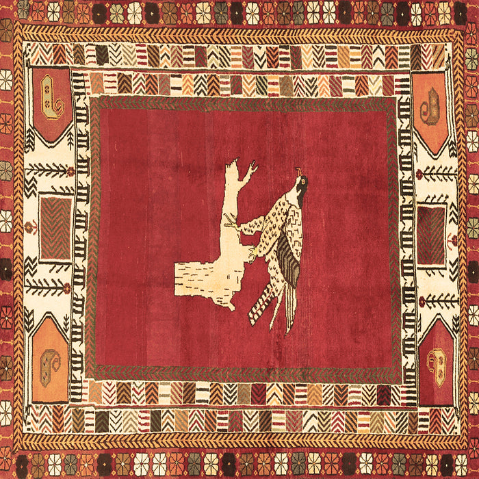 Square Persian Brown Traditional Rug, tr1299brn