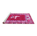 Sideview of Machine Washable Persian Pink Traditional Rug, wshtr1299pnk