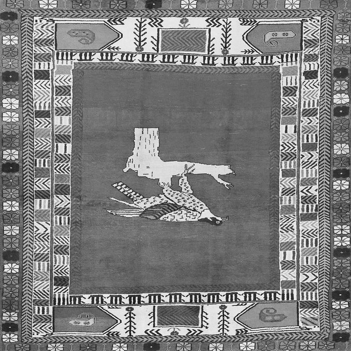 Round Machine Washable Persian Gray Traditional Rug, wshtr1299gry