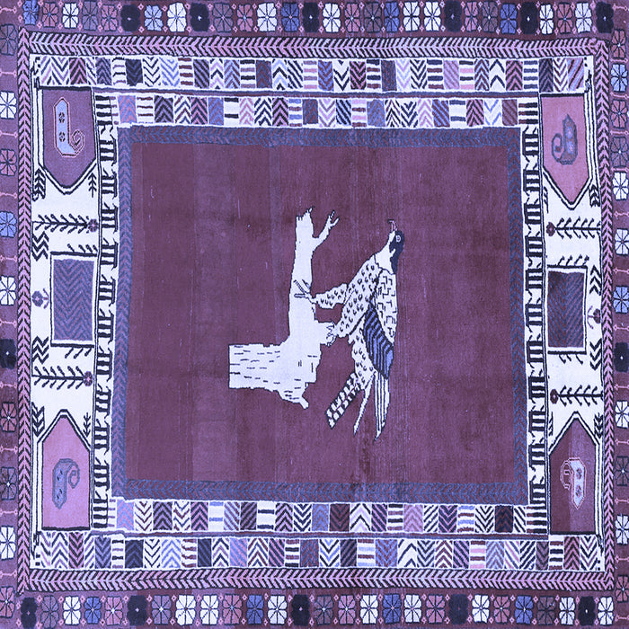 Square Persian Blue Traditional Rug, tr1299blu
