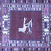 Square Persian Blue Traditional Rug, tr1299blu