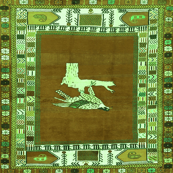 Serging Thickness of Persian Green Traditional Rug, tr1299grn