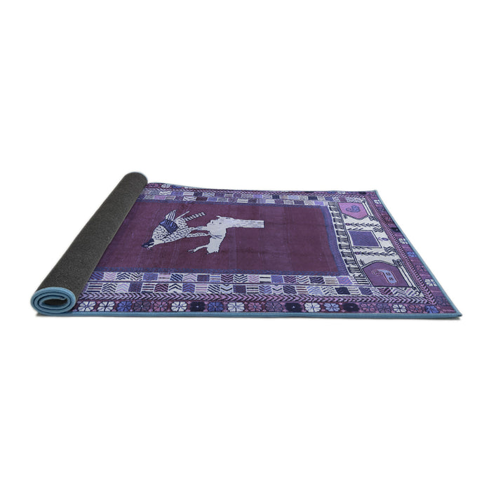 Sideview of Persian Blue Traditional Rug, tr1299blu