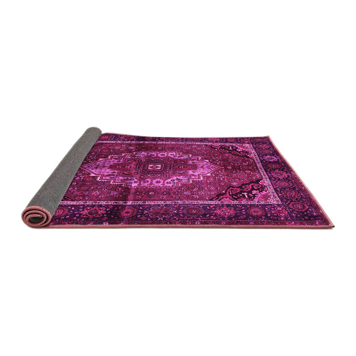Sideview of Medallion Pink Traditional Rug, tr129pnk