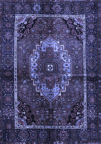 Medallion Blue Traditional Rug, tr129blu