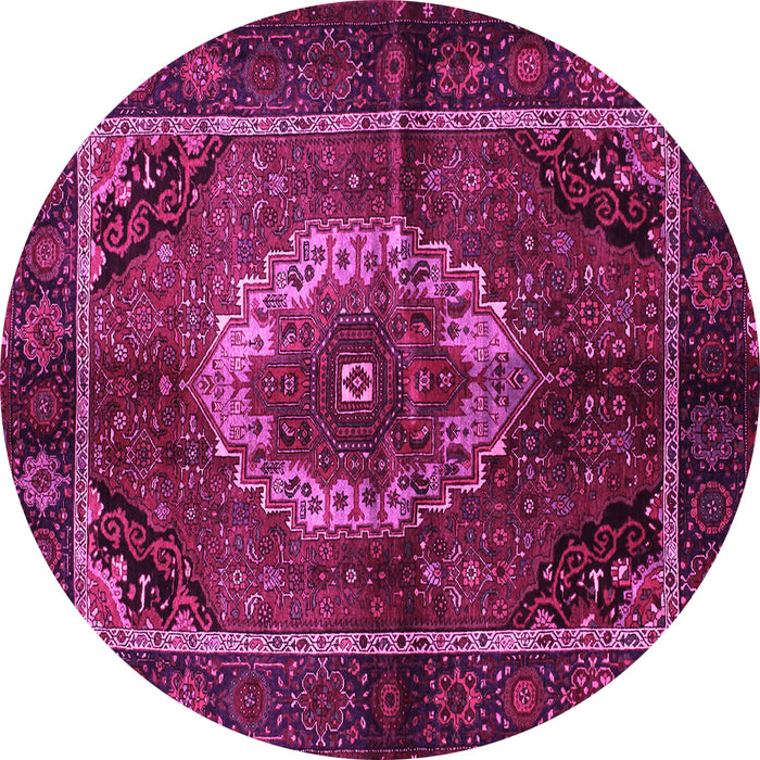Round Medallion Pink Traditional Rug, tr129pnk