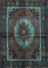 Medallion Light Blue Traditional Rug, tr129lblu