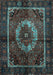 Medallion Light Blue Traditional Rug, tr129lblu