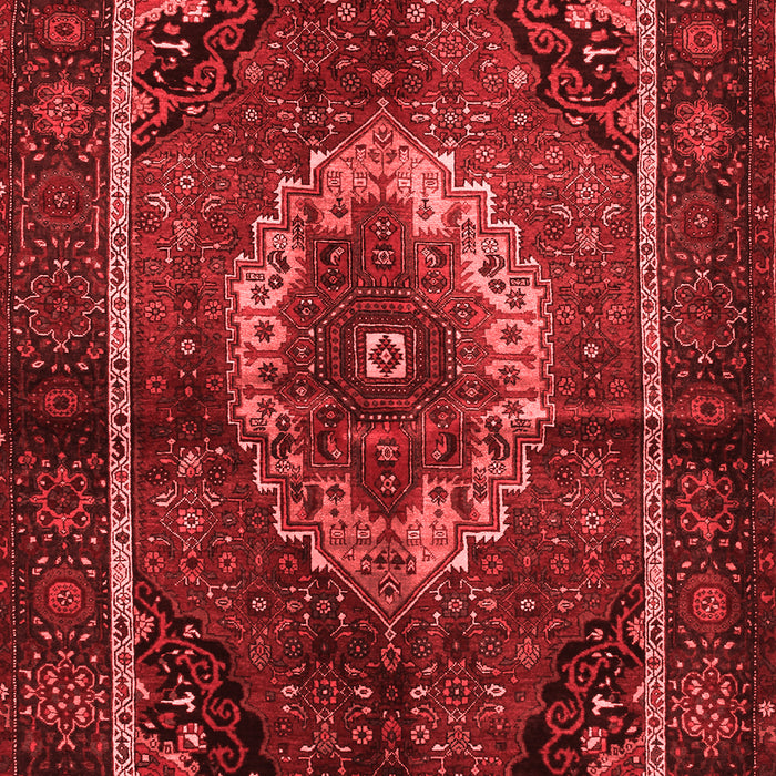 Machine Washable Medallion Red Traditional Rug, wshtr129red
