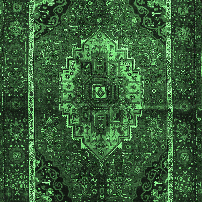 Medallion Emerald Green Traditional Rug, tr129emgrn