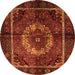 Machine Washable Medallion Orange Traditional Area Rugs, wshtr129org