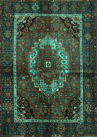 Medallion Turquoise Traditional Rug, tr129turq