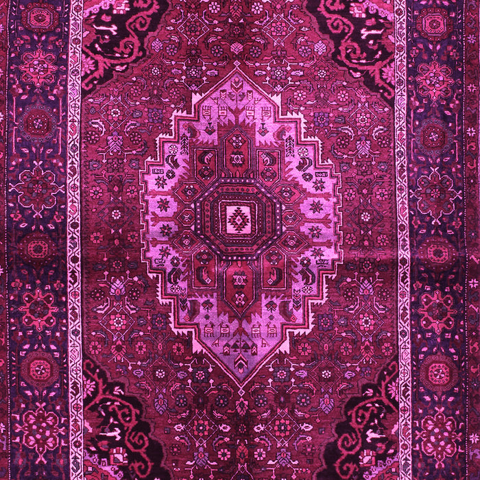 Machine Washable Medallion Pink Traditional Rug, wshtr129pnk