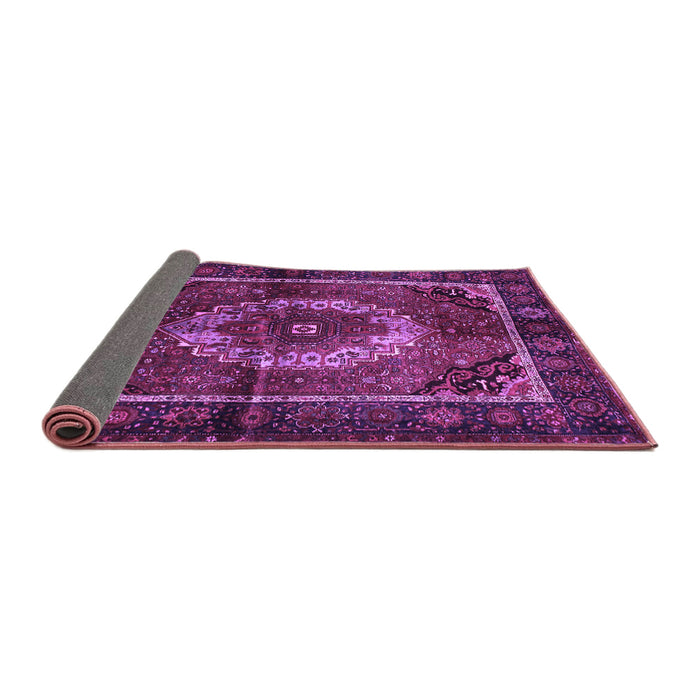 Sideview of Medallion Purple Traditional Rug, tr129pur