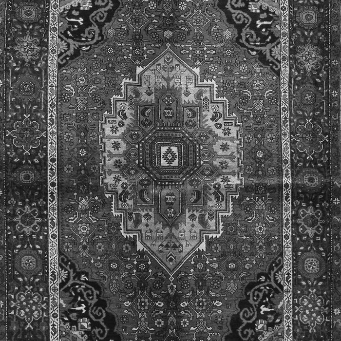 Serging Thickness of Machine Washable Medallion Gray Traditional Rug, wshtr129gry