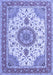 Machine Washable Medallion Blue Traditional Rug, wshtr12blu