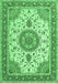 Machine Washable Medallion Emerald Green Traditional Area Rugs, wshtr12emgrn