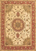 Machine Washable Medallion Brown Traditional Rug, wshtr12brn