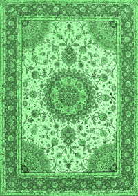 Medallion Emerald Green Traditional Rug, tr12emgrn