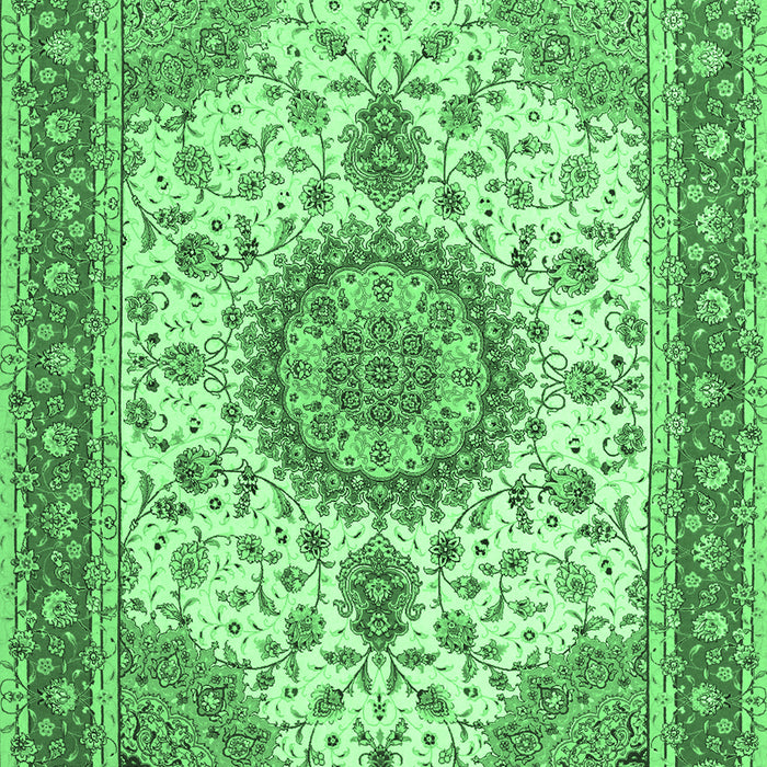 Medallion Emerald Green Traditional Rug, tr12emgrn