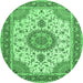 Round Medallion Emerald Green Traditional Rug, tr12emgrn