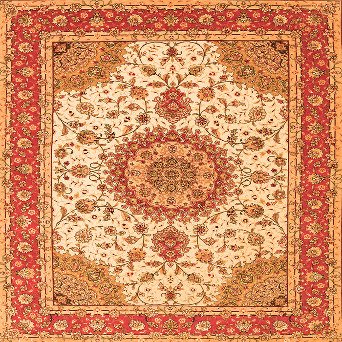 Serging Thickness of Medallion Orange Traditional Rug, tr12org