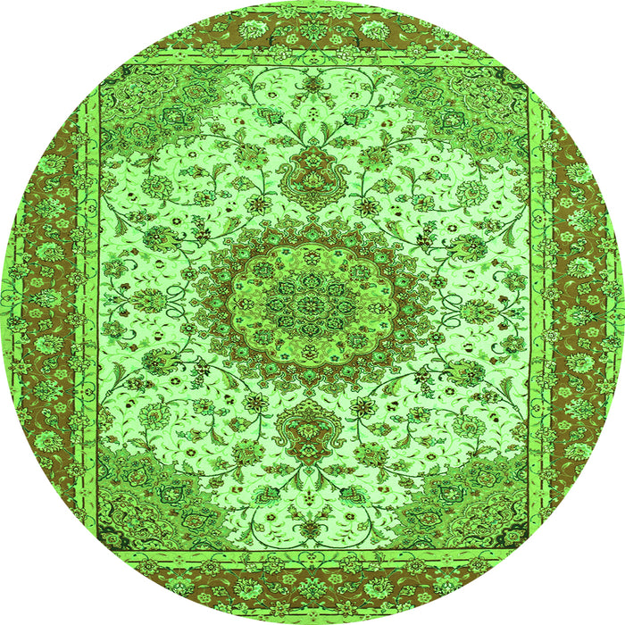 Square Medallion Green Traditional Rug, tr12grn