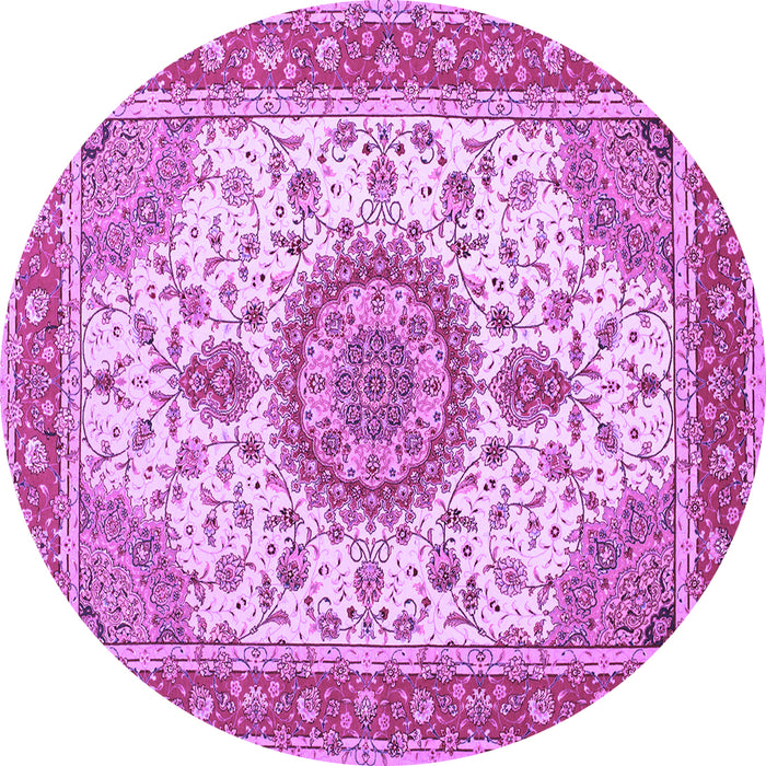 Round Medallion Purple Traditional Rug, tr12pur