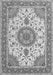 Serging Thickness of Machine Washable Medallion Gray Traditional Rug, wshtr12gry