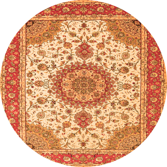 Square Medallion Orange Traditional Rug, tr12org