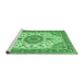 Sideview of Machine Washable Medallion Emerald Green Traditional Area Rugs, wshtr12emgrn