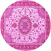 Round Medallion Pink Traditional Rug, tr12pnk
