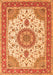 Serging Thickness of Machine Washable Medallion Orange Traditional Area Rugs, wshtr12org