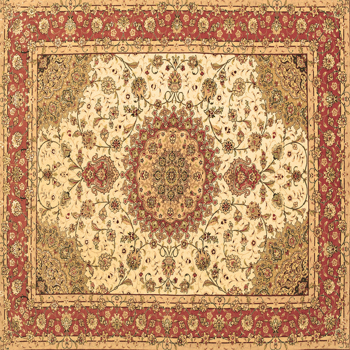 Square Medallion Brown Traditional Rug, tr12brn