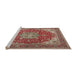 Sideview of Machine Washable Traditional Camel Brown Rug, wshtr13