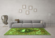 Machine Washable Persian Green Traditional Area Rugs in a Living Room,, wshtr1300grn