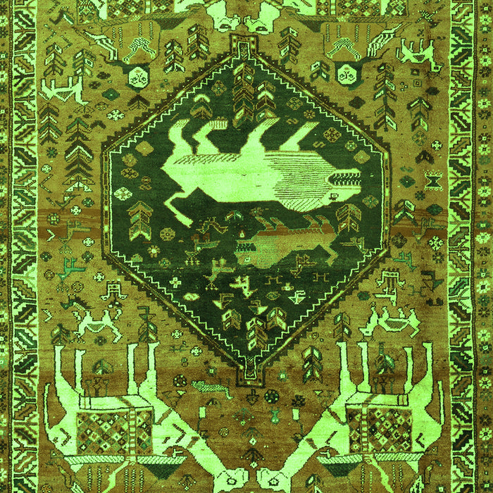 Serging Thickness of Machine Washable Persian Green Traditional Area Rugs, wshtr1300grn