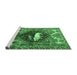 Sideview of Machine Washable Persian Emerald Green Traditional Area Rugs, wshtr1300emgrn