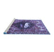 Sideview of Machine Washable Persian Blue Traditional Rug, wshtr1300blu