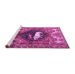 Sideview of Machine Washable Persian Purple Traditional Area Rugs, wshtr1300pur
