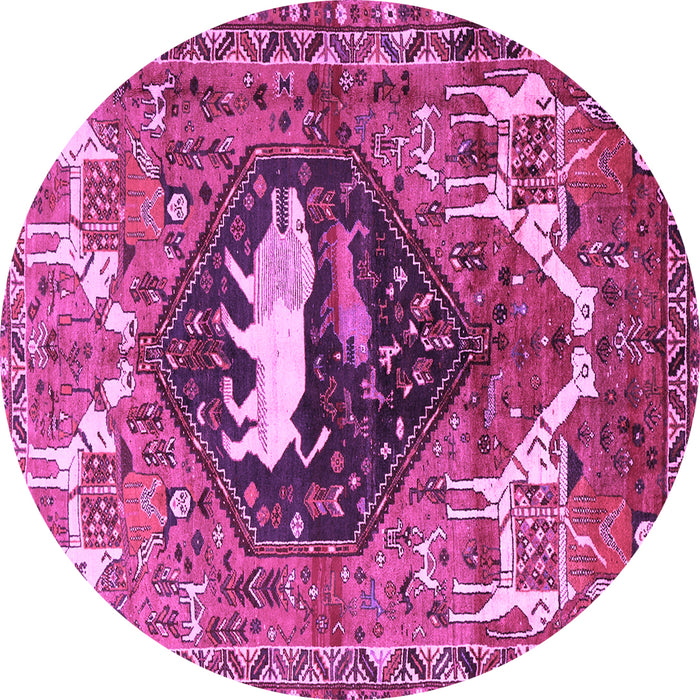 Round Persian Purple Traditional Rug, tr1300pur