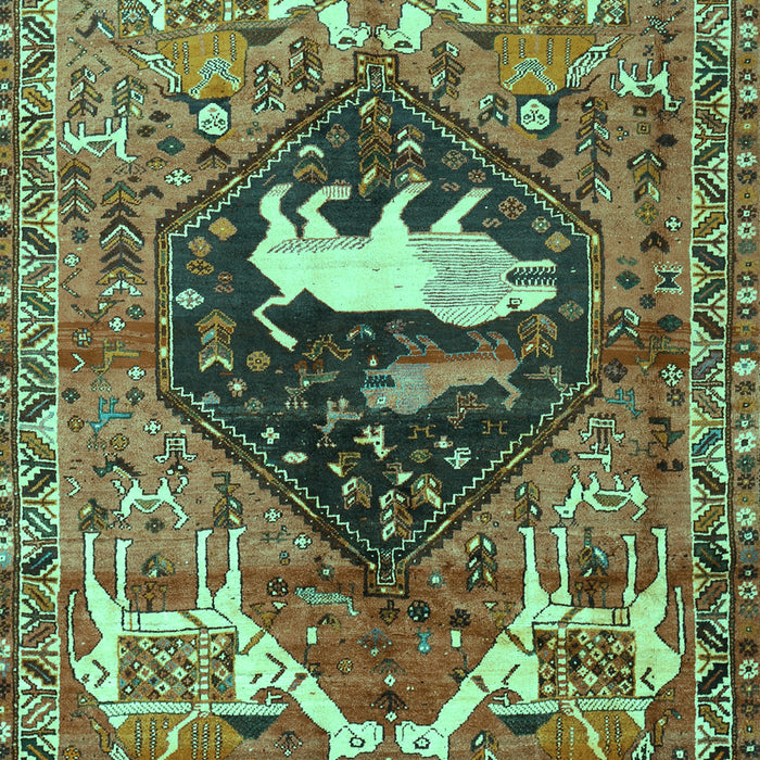 Machine Washable Persian Turquoise Traditional Area Rugs, wshtr1300turq