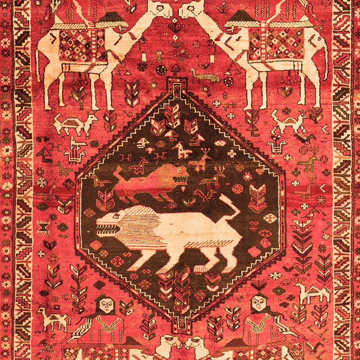 Serging Thickness of Machine Washable Persian Orange Traditional Area Rugs, wshtr1300org