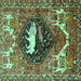 Square Persian Turquoise Traditional Rug, tr1300turq