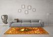 Machine Washable Persian Yellow Traditional Rug in a Living Room, wshtr1300yw